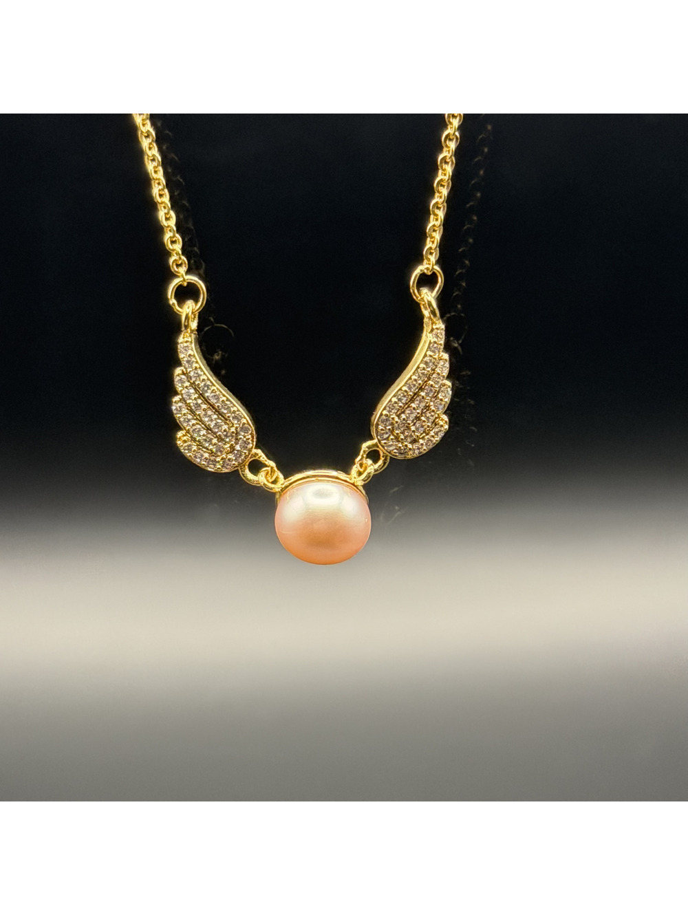 candy+clover elite freshwater pearl snitch wings pendant w/free chain